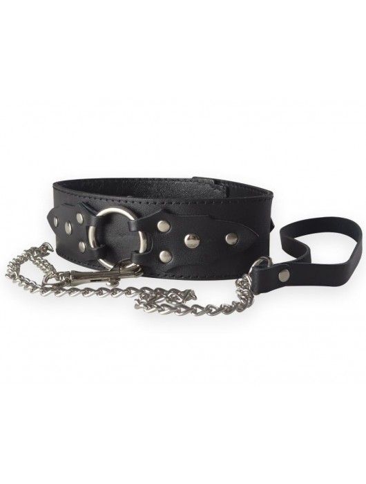 Широкий кожаный ошейник в готическом стиле - Sitabella - купить с доставкой в Балаково