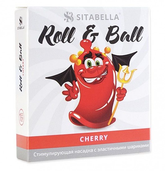 Стимулирующий презерватив-насадка Roll   Ball Cherry - Sitabella - купить с доставкой в Балаково