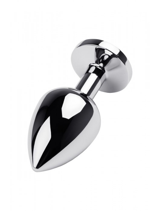 Серебристая коническая анальная пробка с красным кристаллом - 8 см. - ToyFa - купить с доставкой в Балаково