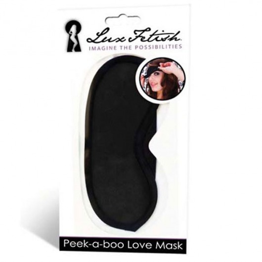 Черная маска на глаза Peek-a-Boo - Lux Fetish - купить с доставкой в Балаково