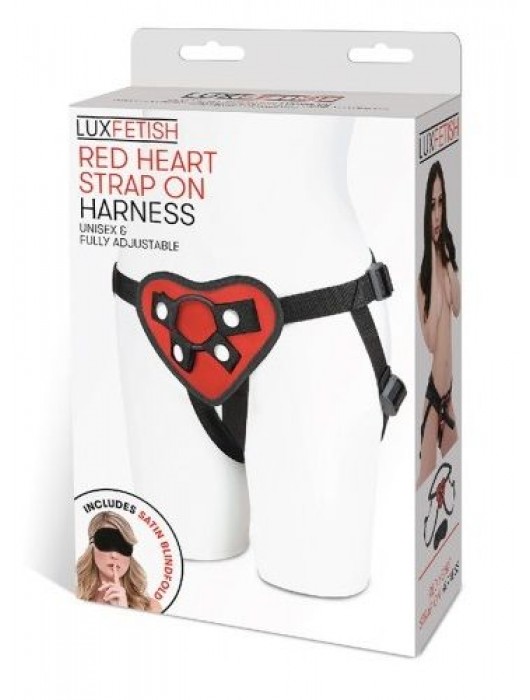 Трусики с красным сердечком для страпона - Lux Fetish - купить с доставкой в Балаково