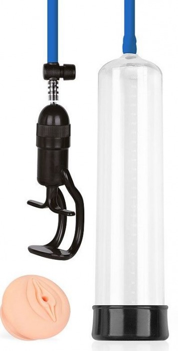 Прозрачная вакуумная помпа Sex Expert с насадкой-вагиной - Sex Expert - в Балаково купить с доставкой