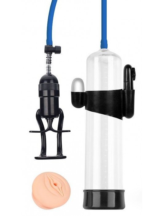 Прозрачная вакуумная вибропомпа Sex Expert с насадкой-вагиной - Sex Expert - в Балаково купить с доставкой