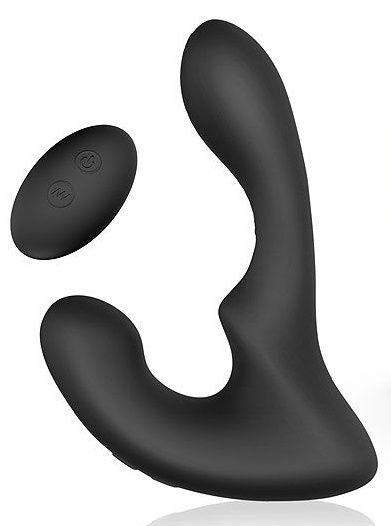 Черный силиконовый вибромассажер простаты с пультом ДУ - Sex Expert - в Балаково купить с доставкой