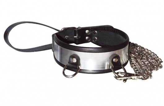 Стильный ошейник с металлическим блеском и поводком - Sitabella - купить с доставкой в Балаково