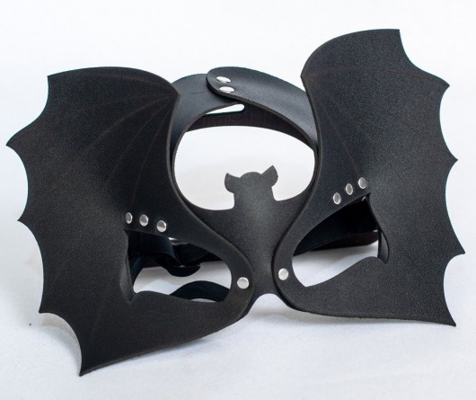 Черная кожаная маска на глаза  Летучая мышь - Sitabella - купить с доставкой в Балаково