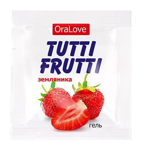 Пробник гель-смазки Tutti-frutti с земляничным вкусом - 4 гр. - Биоритм - купить с доставкой в Балаково