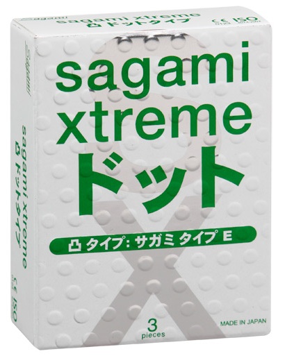 Презервативы Sagami Xtreme SUPER DOTS с точками - 3 шт. - Sagami - купить с доставкой в Балаково