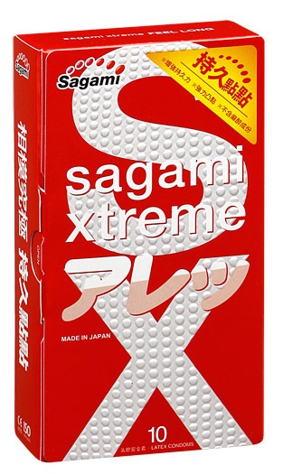 Утолщенные презервативы Sagami Xtreme Feel Long с точками - 10 шт. - Sagami - купить с доставкой в Балаково