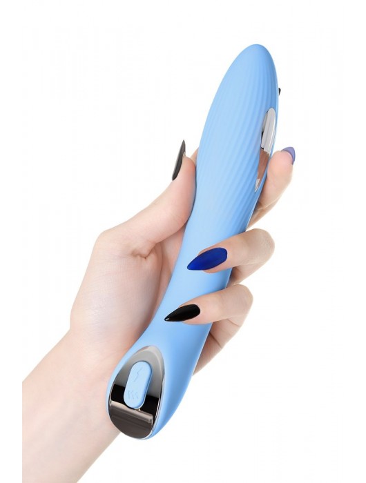 Голубой силиконовый вибратор с электростимуляцией TESLA G-POINT - 21 см. - ToyFa - купить с доставкой в Балаково