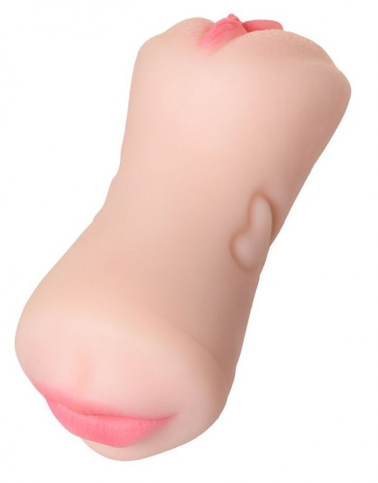 Телесный двусторонний мастурбатор Pretty Mouth - ротик и вагина - ToyFa - в Балаково купить с доставкой