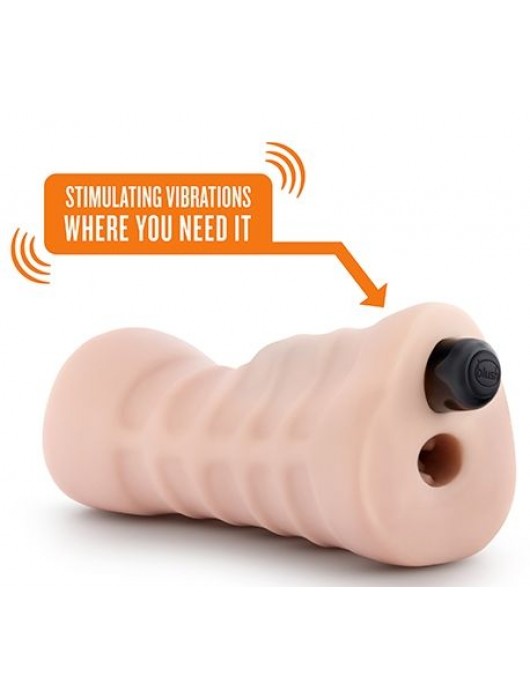 Телесный мастурбатор-вагина с вибропулей Ashley - Blush Novelties - в Балаково купить с доставкой