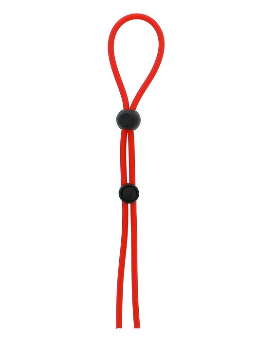 Красное лассо на пенис с двумя бусинами STRETCHY LASSO CAGE - Dream Toys - в Балаково купить с доставкой