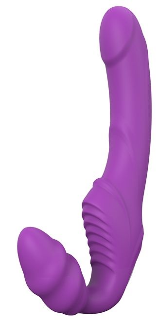 Фиолетовый безремневой вибрострапон DOUBLE DIPPER - Dream Toys - купить с доставкой в Балаково