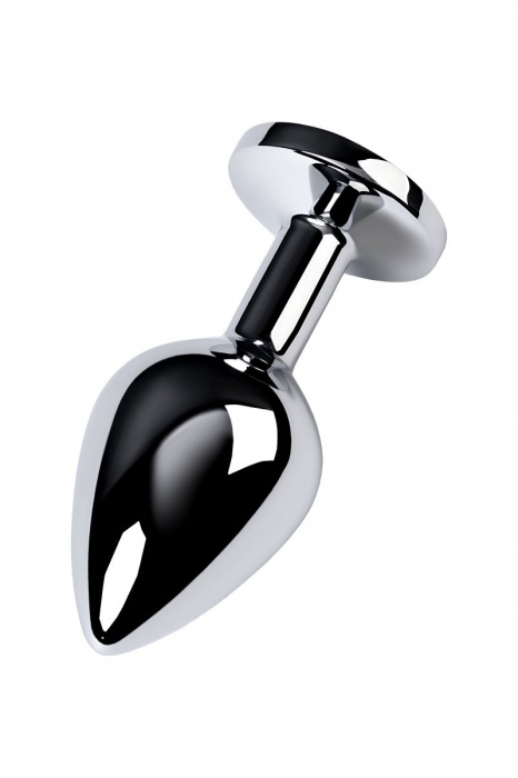 Серебристая конусовидная анальная пробка с голубым кристаллом - 8 см. - ToyFa - купить с доставкой в Балаково