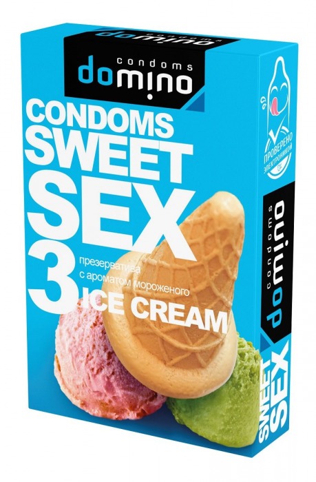 Презервативы для орального секса DOMINO Sweet Sex с ароматом мороженого - 3 шт. - Domino - купить с доставкой в Балаково