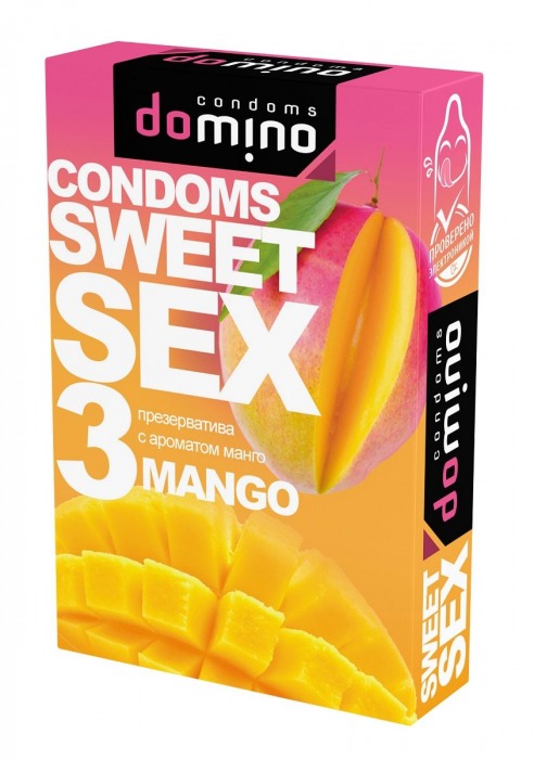 Презервативы для орального секса DOMINO Sweet Sex с ароматом манго - 3 шт. - Domino - купить с доставкой в Балаково