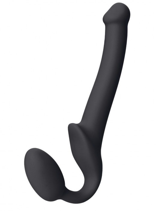 Черный безремневой страпон Silicone Bendable Strap-On S - Strap-on-me - купить с доставкой в Балаково