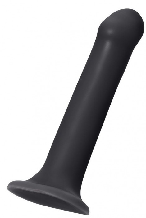 Черный фаллос на присоске Silicone Bendable Dildo XL - 20 см. - Strap-on-me - купить с доставкой в Балаково