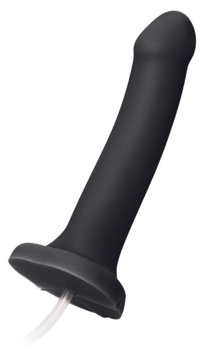 Черный фаллос с имитацией эякуляции Silicon Cum Dildo L - 19,6 см. - Strap-on-me - купить с доставкой в Балаково