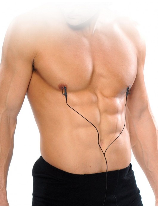 Черные электрические зажимы для сосков Shock Therapy Nipple Clamps - Pipedream - купить с доставкой в Балаково