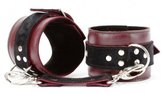 Бордовые наручники Ladys Arsenal на карабинах - БДСМ Арсенал - купить с доставкой в Балаково