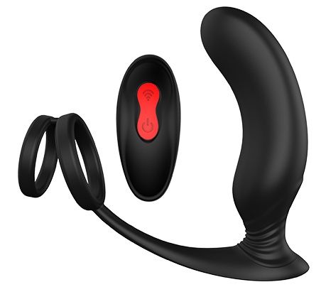 Черный массажер простаты REMOTE P-PLEASER - Dream Toys - в Балаково купить с доставкой