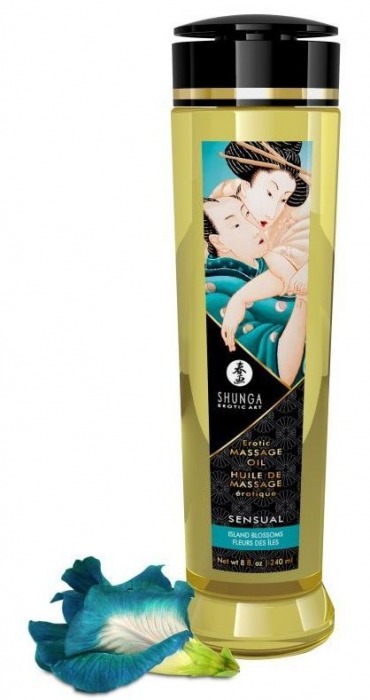 Массажное масло Sensual с цветочным ароматом - 240 мл. - Shunga - купить с доставкой в Балаково