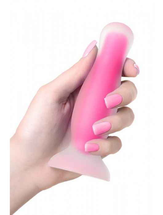 Розовая, светящаяся в темноте анальная втулка John Glow - 12,5 см. - ToyFa