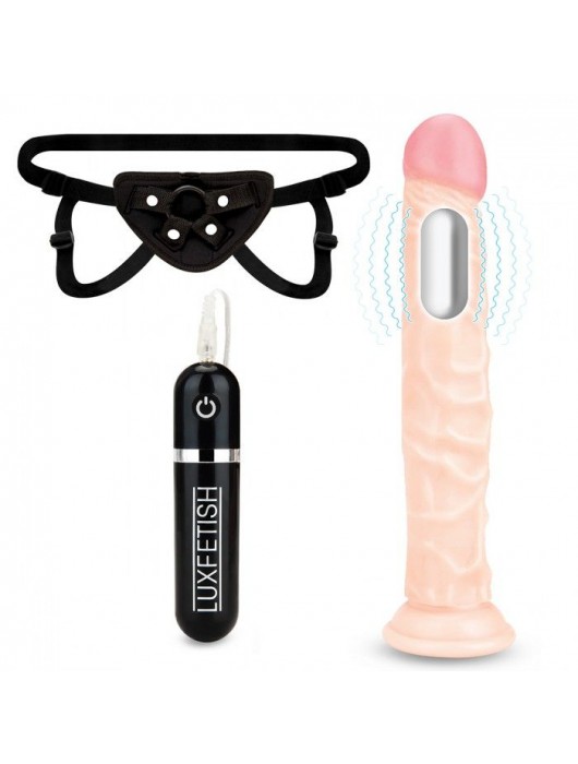 Регулируемые трусики с вибрирующей насадкой - 21 см. - Lux Fetish - купить с доставкой в Балаково