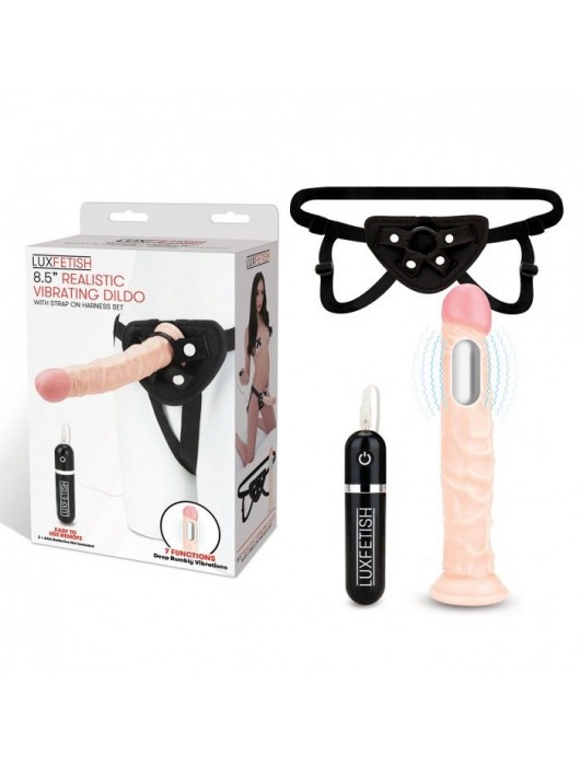 Регулируемые трусики с вибрирующей насадкой - 21 см. - Lux Fetish - купить с доставкой в Балаково