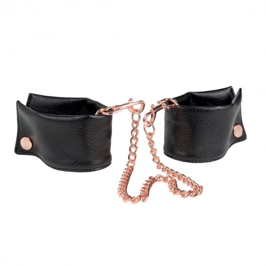 Черные мягкие наручники Entice French Cuffs с цепью - California Exotic Novelties - купить с доставкой в Балаково