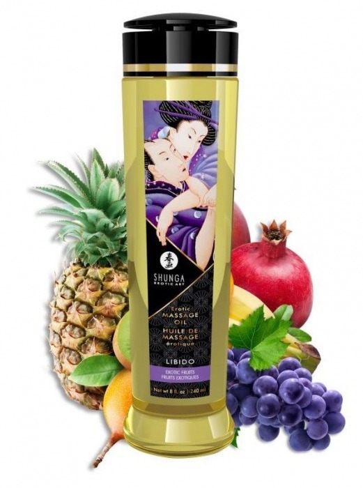 Массажное масло Libido Exotic Fruits с ароматом экзотических фруктов - 240 мл. - Shunga - купить с доставкой в Балаково