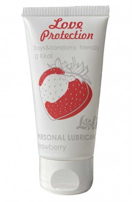 Лубрикант на водной основе с ароматом малины Love Protection Strawberry - 50 мл. - Lola Games - купить с доставкой в Балаково