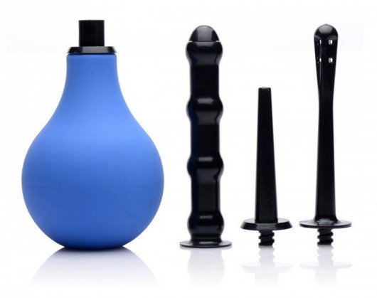 Анальный душ с 3 насадками Premium One-way Valve Anal Douche Set - XR Brands - купить с доставкой в Балаково