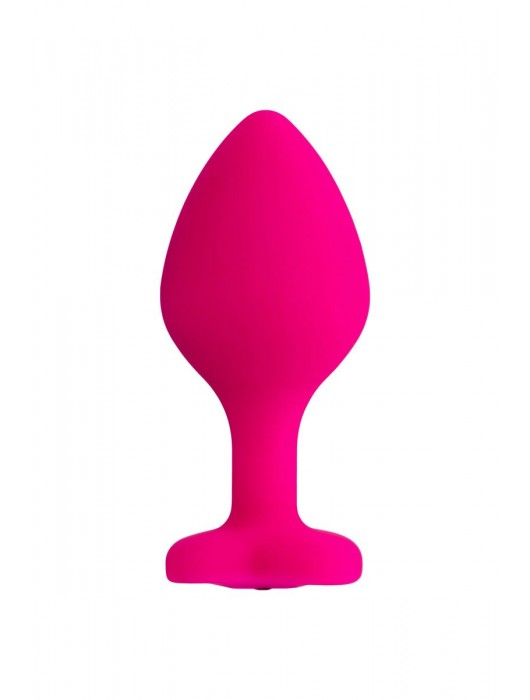 Розовая анальная втулка Diamond Heart с прозрачным кристаллом - 8 см. - ToyFa - купить с доставкой в Балаково