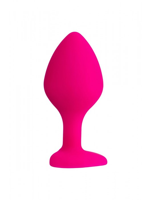 Розовая анальная втулка Diamond Heart с прозрачным кристаллом - 8 см. - ToyFa - купить с доставкой в Балаково