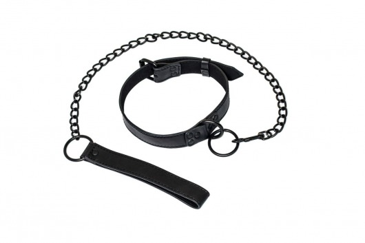 Черный ошейник Sin с поводком - Lola Games - купить с доставкой в Балаково