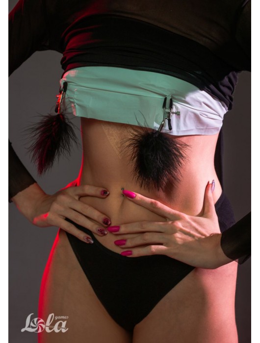 Зажимы на соски с черным пухом Euphoric - Lola Games - купить с доставкой в Балаково