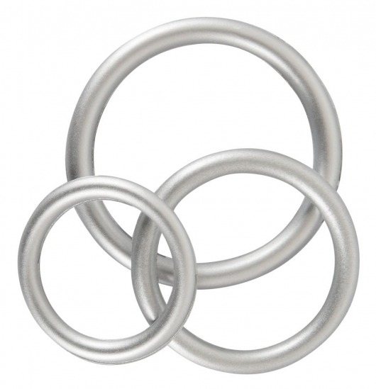 Набор из 3 эрекционных колец под металл Metallic Silicone Cock Ring Set - Orion - в Балаково купить с доставкой