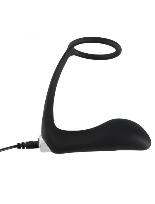 Черное эрекционное кольцо с анальной вибропробкой Vibrating Ring   Plug - Orion - в Балаково купить с доставкой