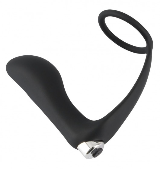 Черное эрекционное кольцо с анальной вибропробкой Vibrating Ring   Plug - Orion - в Балаково купить с доставкой