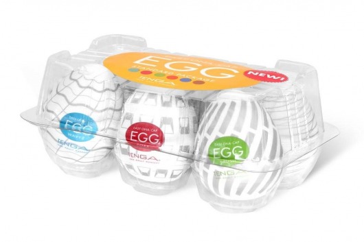 Набор из 6 мастурбаторов Tenga EGG Easy Beat с различным рельефом - Tenga - в Балаково купить с доставкой