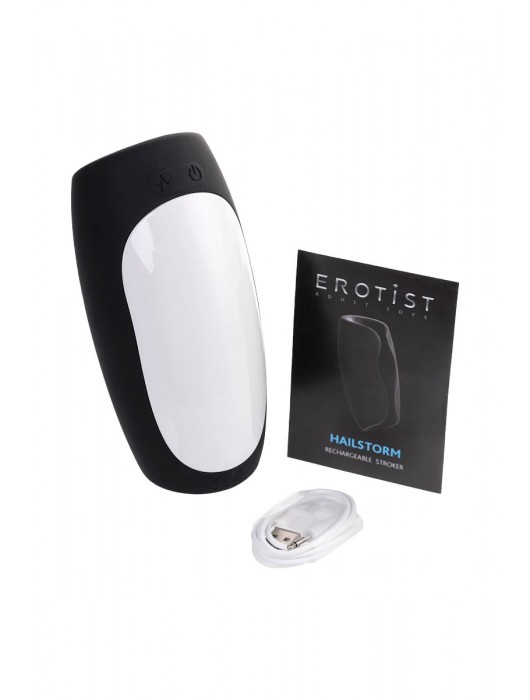 Черно-белый перезаряжаемый мастурбатор Erotist Hailstorm - Erotist Adult Toys - в Балаково купить с доставкой