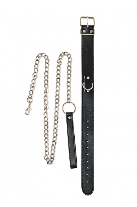 Черный ошейник с поводком Wild - Lola Games - купить с доставкой в Балаково