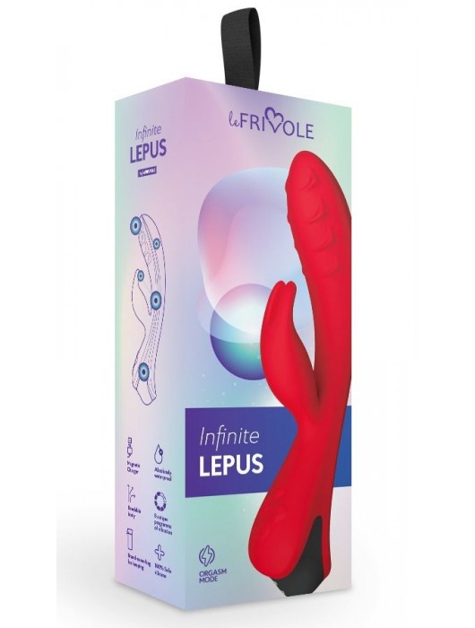 Красный вибратор-кролик Lepus с ребрышками - Le Frivole