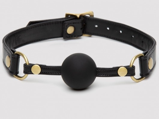 Черный кляп-шар Bound to You Faux Leather Ball Gag - Fifty Shades of Grey - купить с доставкой в Балаково