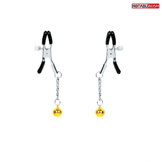 Оригинальные зажимы на соски с желтыми шариками - Notabu - купить с доставкой в Балаково