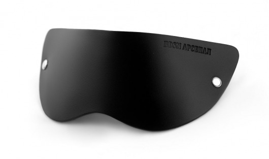 Черная плотная кожаная маска на глаза - БДСМ Арсенал - купить с доставкой в Балаково