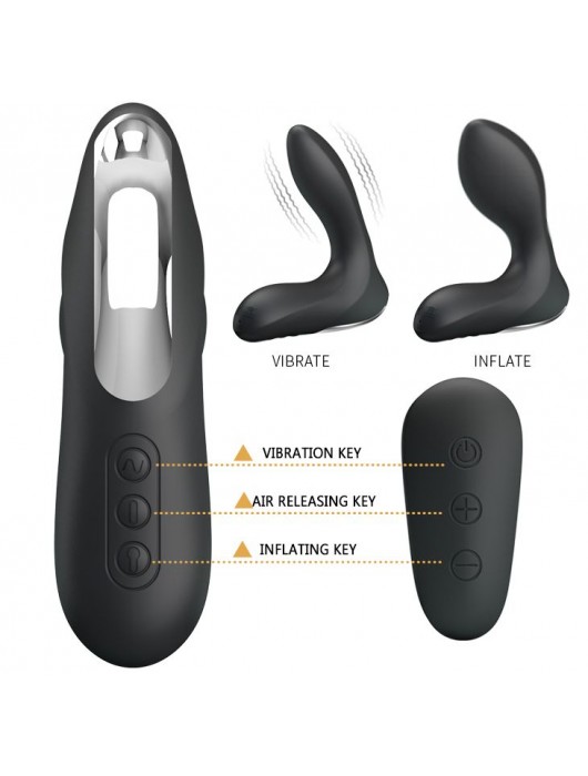 Массажер простаты Nasreddin с функцией расширения и пультом ДУ - 13,5 см. - Baile - в Балаково купить с доставкой